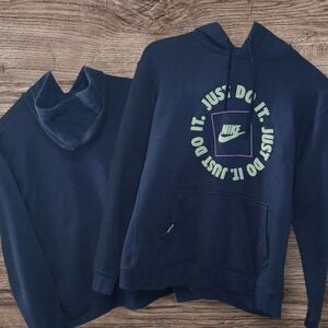 Nike Blue Hoodie with Graphic Design